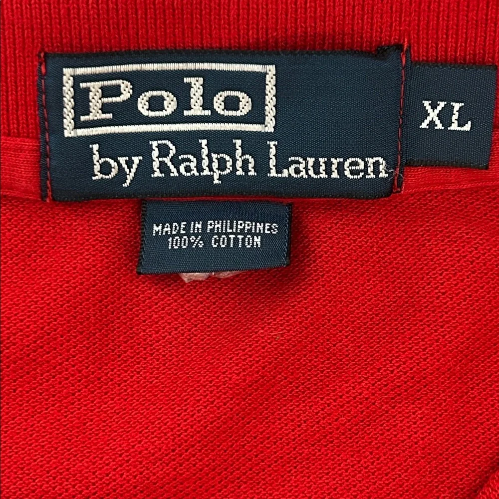 Polo Ralph Lauren Men’s Size XL Red Long Sleeve Golf Shirt Quarter Button